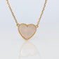 Van Cleef Arpels Lucky Alhambra Necklace. Genuine VCA 18k YG Shell Heart Pendant