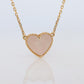 Van Cleef Arpels Lucky Alhambra Necklace. Genuine VCA 18k YG Shell Heart Pendant