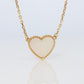 Van Cleef Arpels Lucky Alhambra Necklace. Genuine VCA 18k YG Shell Heart Pendant