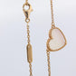 Van Cleef Arpels Lucky Alhambra Necklace. Genuine VCA 18k YG Shell Heart Pendant