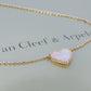 Van Cleef Arpels Lucky Alhambra Necklace. Genuine VCA 18k YG Shell Heart Pendant