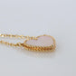 Van Cleef Arpels Lucky Alhambra Necklace. Genuine VCA 18k YG Shell Heart Pendant