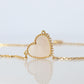 Van Cleef Arpels Lucky Alhambra Necklace. Genuine VCA 18k YG Shell Heart Pendant
