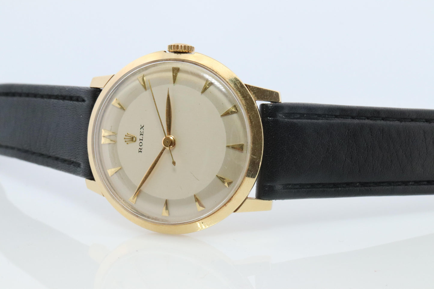 Vintage 14k ROLEX Watch. Rolex 14k YG Dress Watch 1950s.
