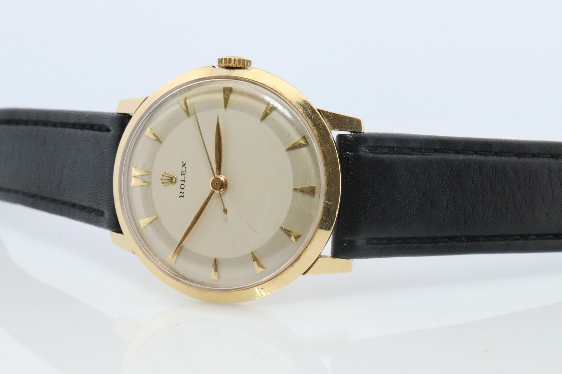 Vintage 14k ROLEX Watch. Rolex 14k YG Dress Watch 1950s.