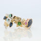 Cosmic ring. 18k and Platinum Rocket Space Planetary theme band.
