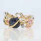 Cosmic ring. 18k and Platinum Rocket Space Planetary theme band.