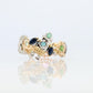 Cosmic ring. 18k and Platinum Rocket Space Planetary theme band.