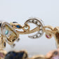 Cosmic ring. 18k and Platinum Rocket Space Planetary theme band.