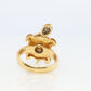 18k TURTLE ring. DIAMOND Topaz encrusted Turtle 3D Animated Seaturtle ring.