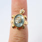18k TURTLE ring. DIAMOND Topaz encrusted Turtle 3D Animated Seaturtle ring.