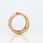 18k Confetti wide band. Diamond Ruby Sapphire Emerald Star Bezel Gypsy ring