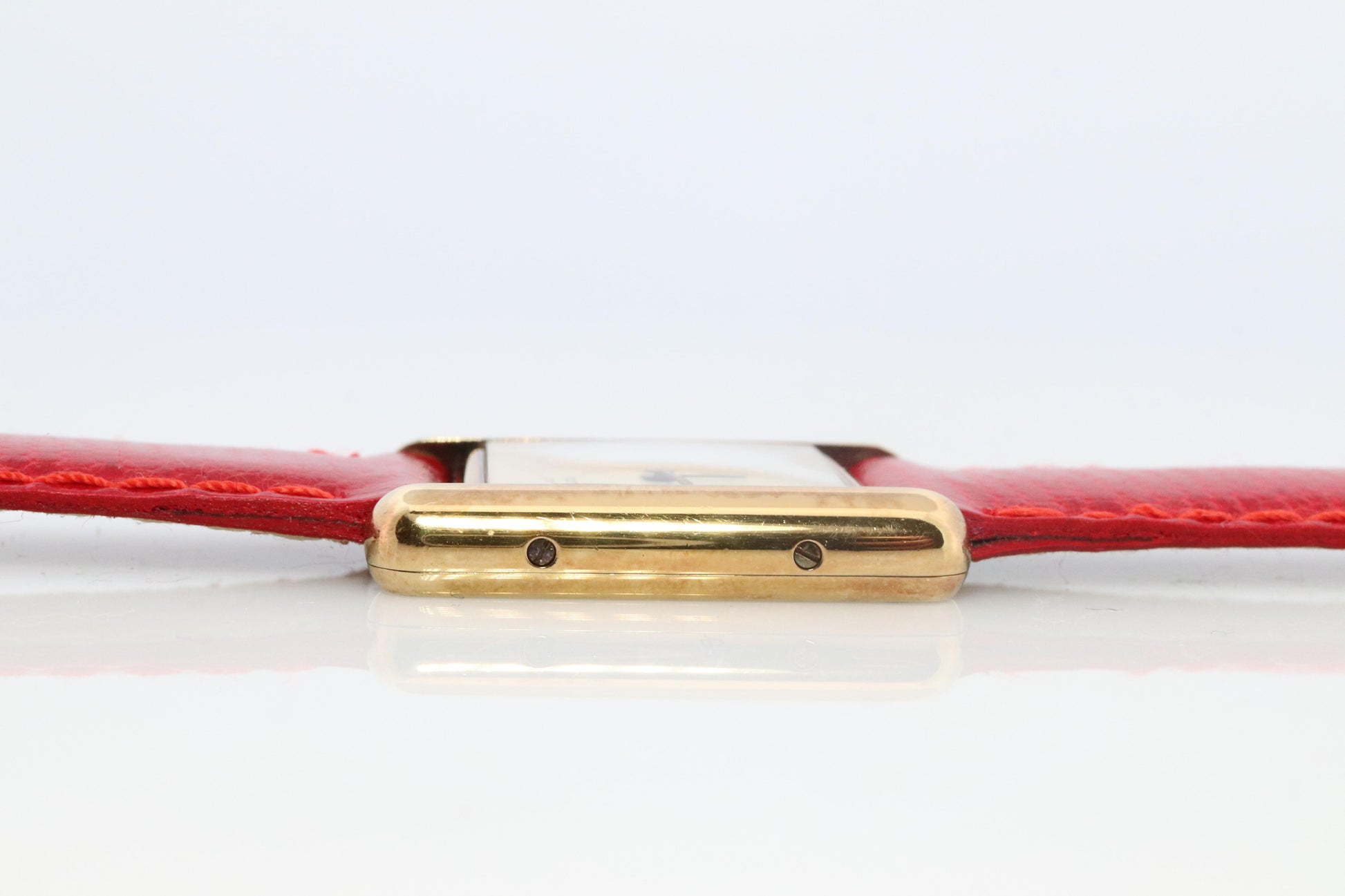 Vintage Must de Cartier Tank Pillar 5057001 Dial Watch Vermeil ARGENT Small Tank