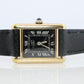 Vintage Must de Cartier Tank Black Dial Watch Vermeil ARGENT Small Manual Tank