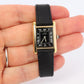 Vintage Must de Cartier Tank Black Dial Watch Vermeil ARGENT Small Manual Tank