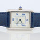 Vintage Must de Cartier Tank Watch. 925 Vermeil ARGENT 2416 Blue Dial Tank