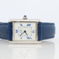 Vintage Must de Cartier Tank Watch. 925 Vermeil ARGENT 2416 Blue Dial Tank