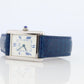 Vintage Must de Cartier Tank Watch. 925 Vermeil ARGENT 2416 Blue Dial Tank