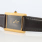 Vintage Must de Cartier Mystery Tank Watch. ARGENT Manual Black Dial Tank.