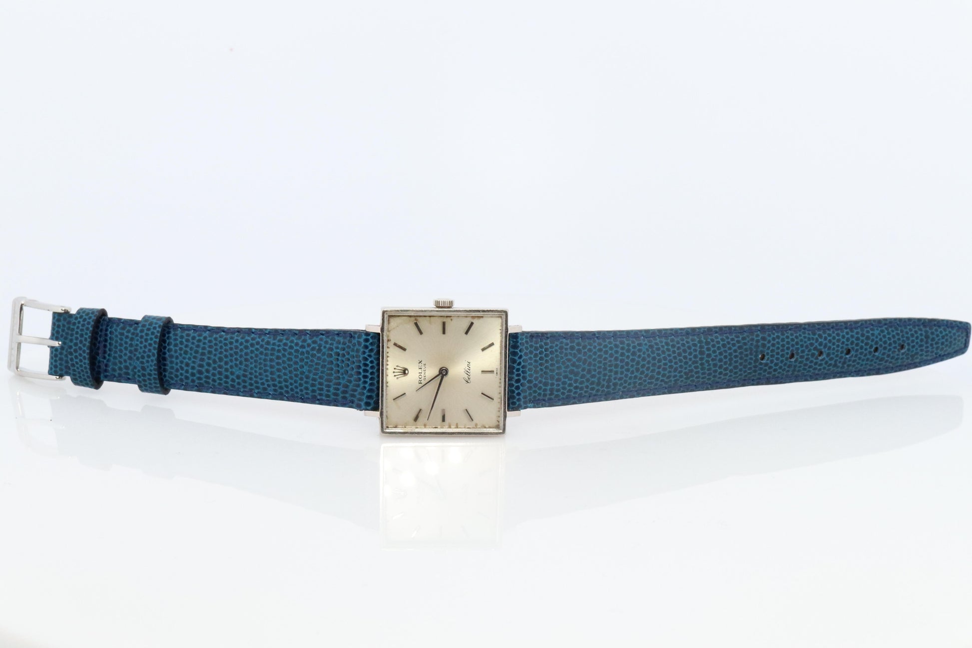 Genuine 18k Rolex Watch. 18k WG Rolex CELLINI 3811 Square WristWatch