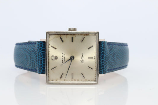 Genuine 18k Rolex Watch. 18k WG Rolex CELLINI 3811 Square WristWatch