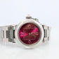 Vintage Cartier PASHA C Automatic 2324. Rare RED Cherry Bordeaux Dial.