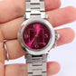 Vintage Cartier PASHA C Automatic 2324. Rare RED Cherry Bordeaux Dial.