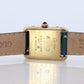 Must de Cartier Tank Blue Mystery Dial. Vermeil ARGENT 925 Small Windup Watch