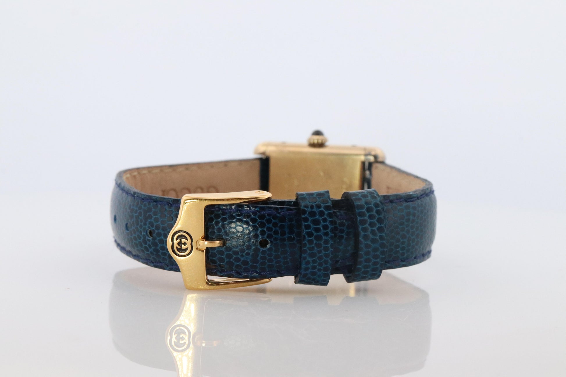 Must de Cartier Tank Blue Mystery Dial. Vermeil ARGENT 925 Small Windup Watch