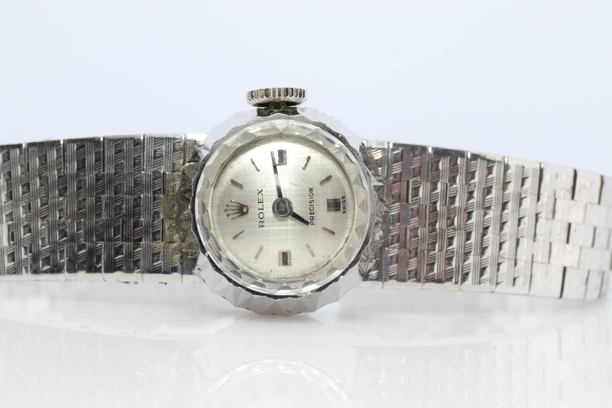 Genuine 18k Rolex Orchid Watch. 18k WG Ladies 2027 Dainty 1960s Ladies Rolex