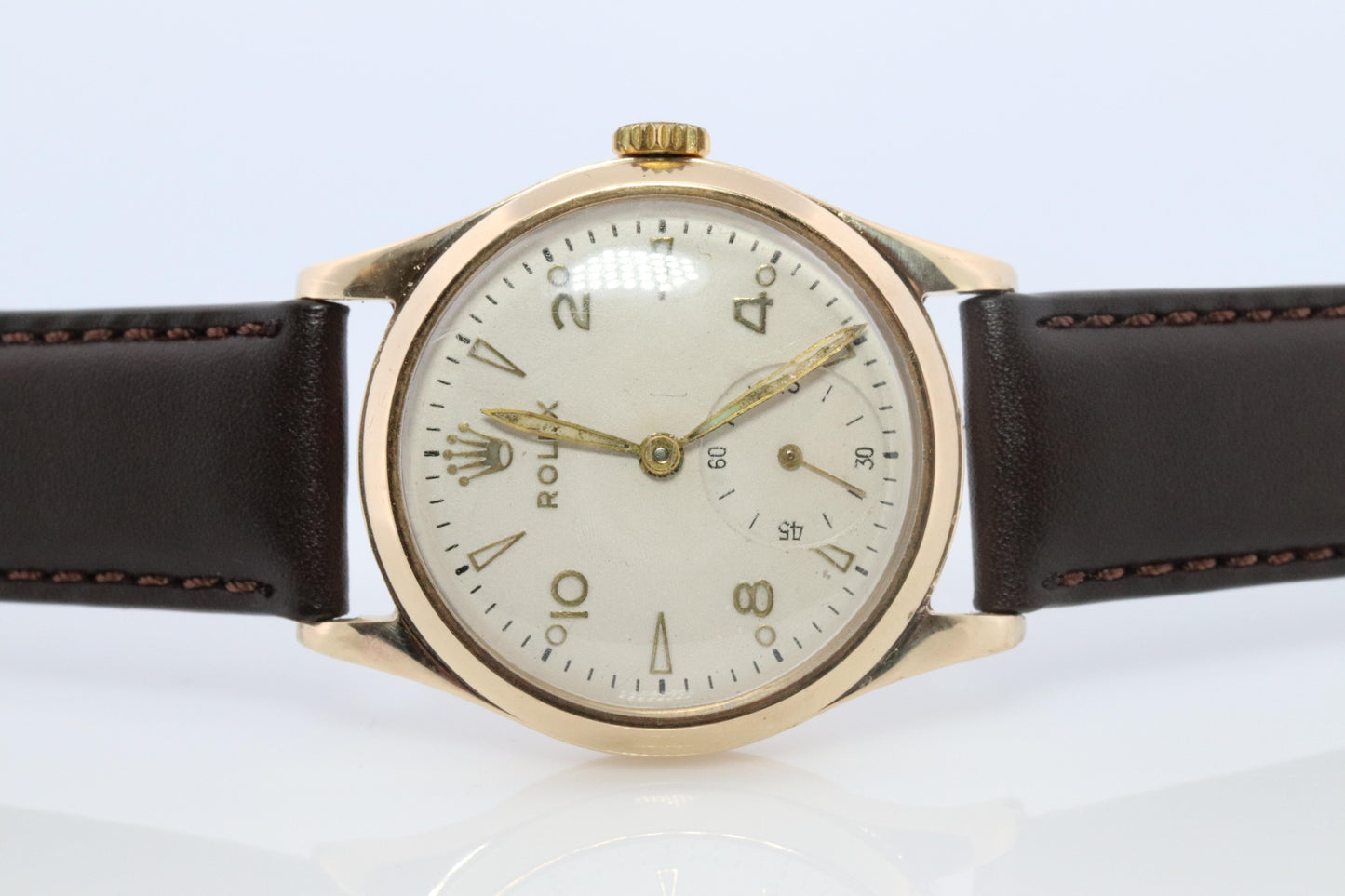 Vintage 9k ROLEX Watch. Rolex 9k YG 12324 Dress Watch 1940s