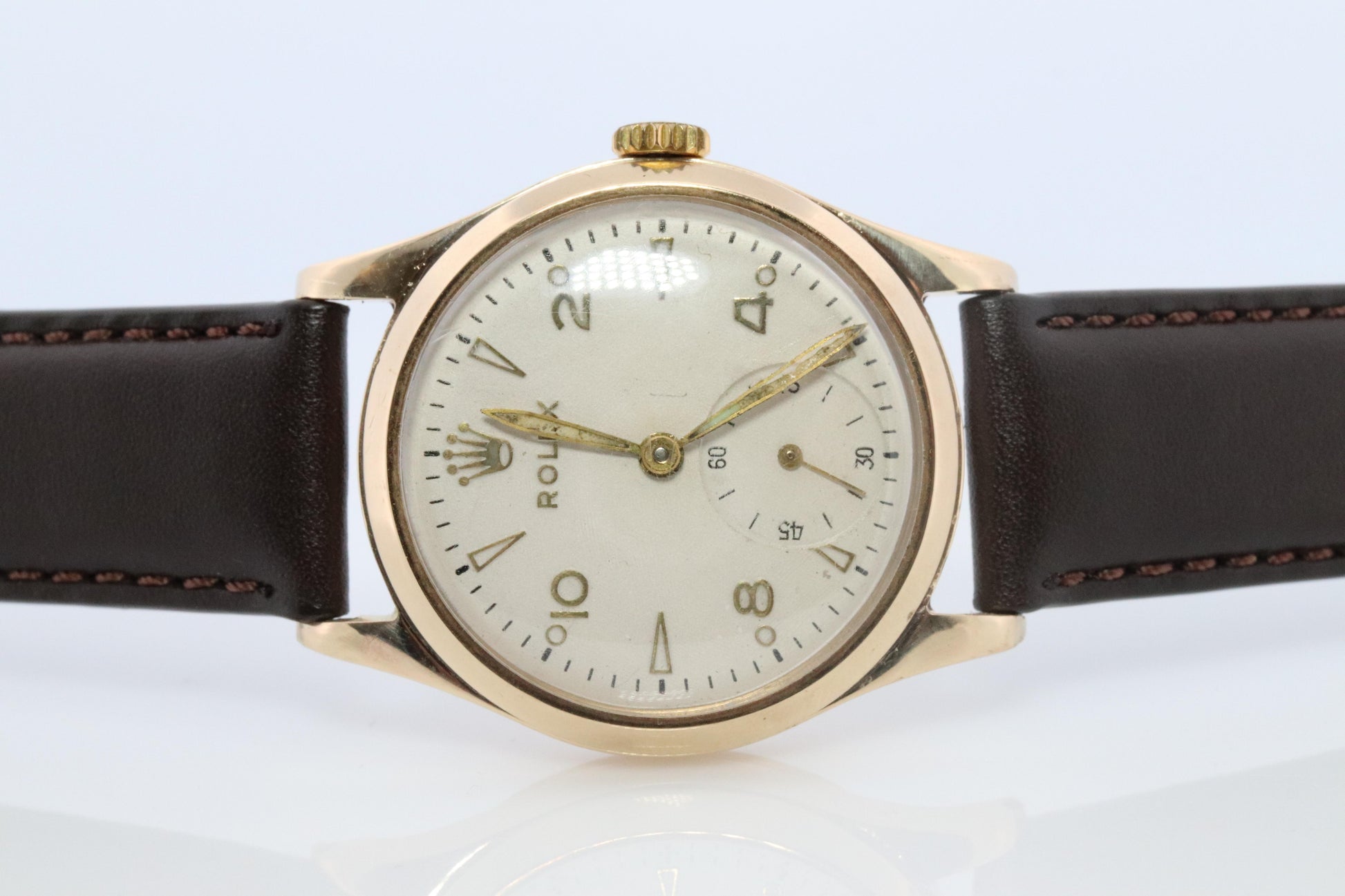 Vintage 9k ROLEX Watch. Rolex 9k YG 12324 Dress Watch 1940s