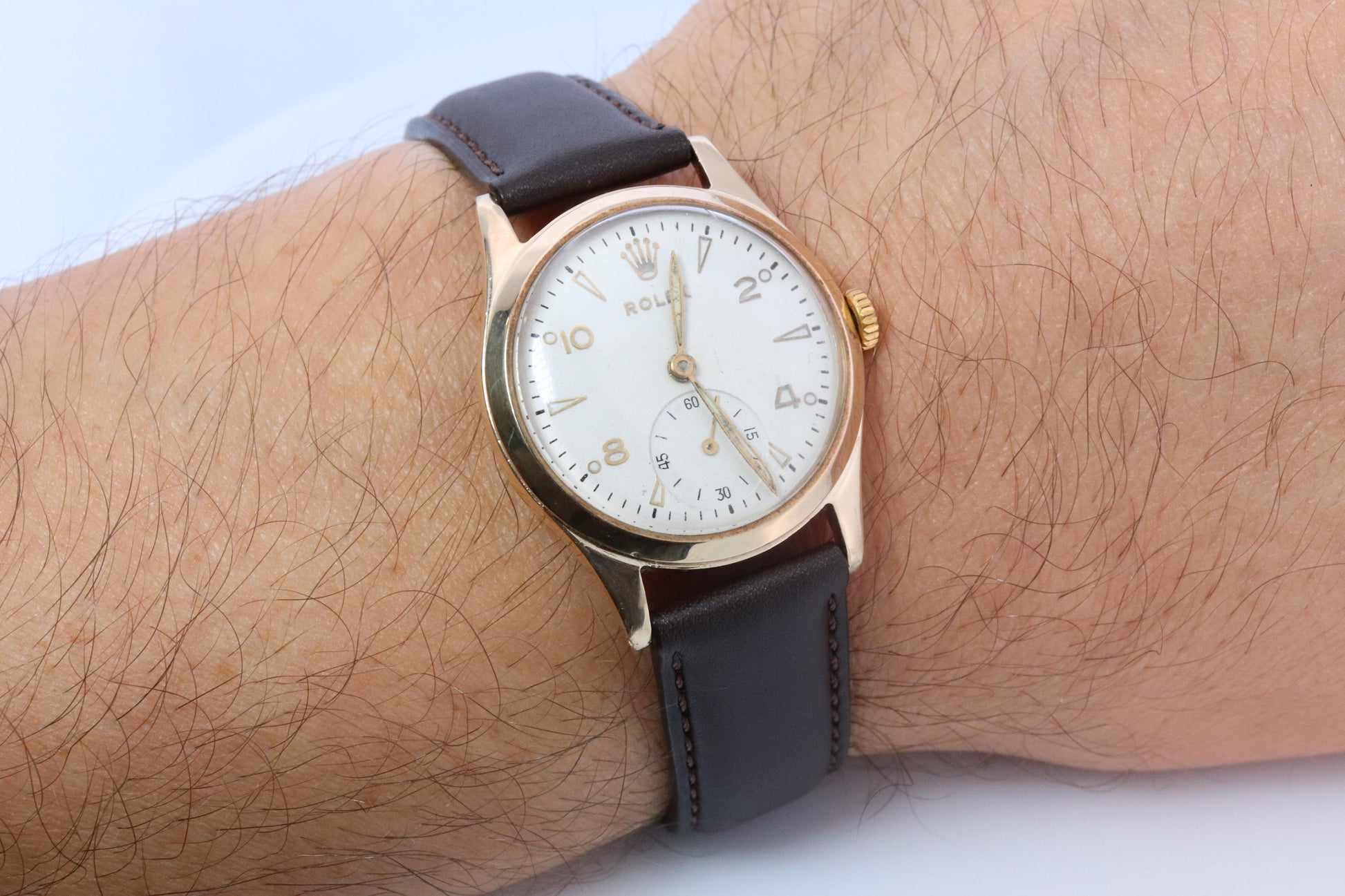 Vintage 9k ROLEX Watch. Rolex 9k YG 12324 Dress Watch 1940s