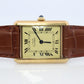 Vintage Must de Cartier Champagne Tank Watch. 925 Vermeil ARGENT Quartz Tank.