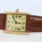 Vintage Must de Cartier Champagne Tank Watch. 925 Vermeil ARGENT Quartz Tank.