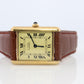 Vintage Must de Cartier Champagne Tank Watch. 925 Vermeil ARGENT Quartz Tank.