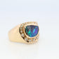 Boulder Opal Diamond Ring. 18k Gold Genuine Opal Diamond Set Ring.