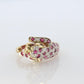 18k Panther Leopard Jaguar Cheetah Ruby ring. Encrusted Rubies Ready to Pouce