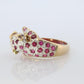 18k Panther Leopard Jaguar Cheetah Ruby ring. Encrusted Rubies Ready to Pouce