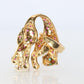 18k Panther Leopard Jaguar Cheetah Ruby Pendant. Encrusted Rubies and Diamonds.