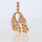 18k Panther Leopard Jaguar Cheetah Ruby Pendant. Encrusted Rubies and Diamonds.