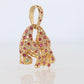 18k Panther Leopard Jaguar Cheetah Ruby Pendant. Encrusted Rubies and Diamonds.