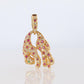 18k Panther Leopard Jaguar Cheetah Ruby Pendant. Encrusted Rubies and Diamonds.