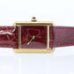 Must de Cartier Tank Red Mystery Dial. Bordeaux ARGENT 925 Small Windup Watch