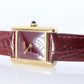 Must de Cartier Tank Red Mystery Dial. Bordeaux ARGENT 925 Small Windup Watch