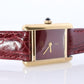 Must de Cartier Tank Red Mystery Dial. Bordeaux ARGENT 925 Small Windup Watch