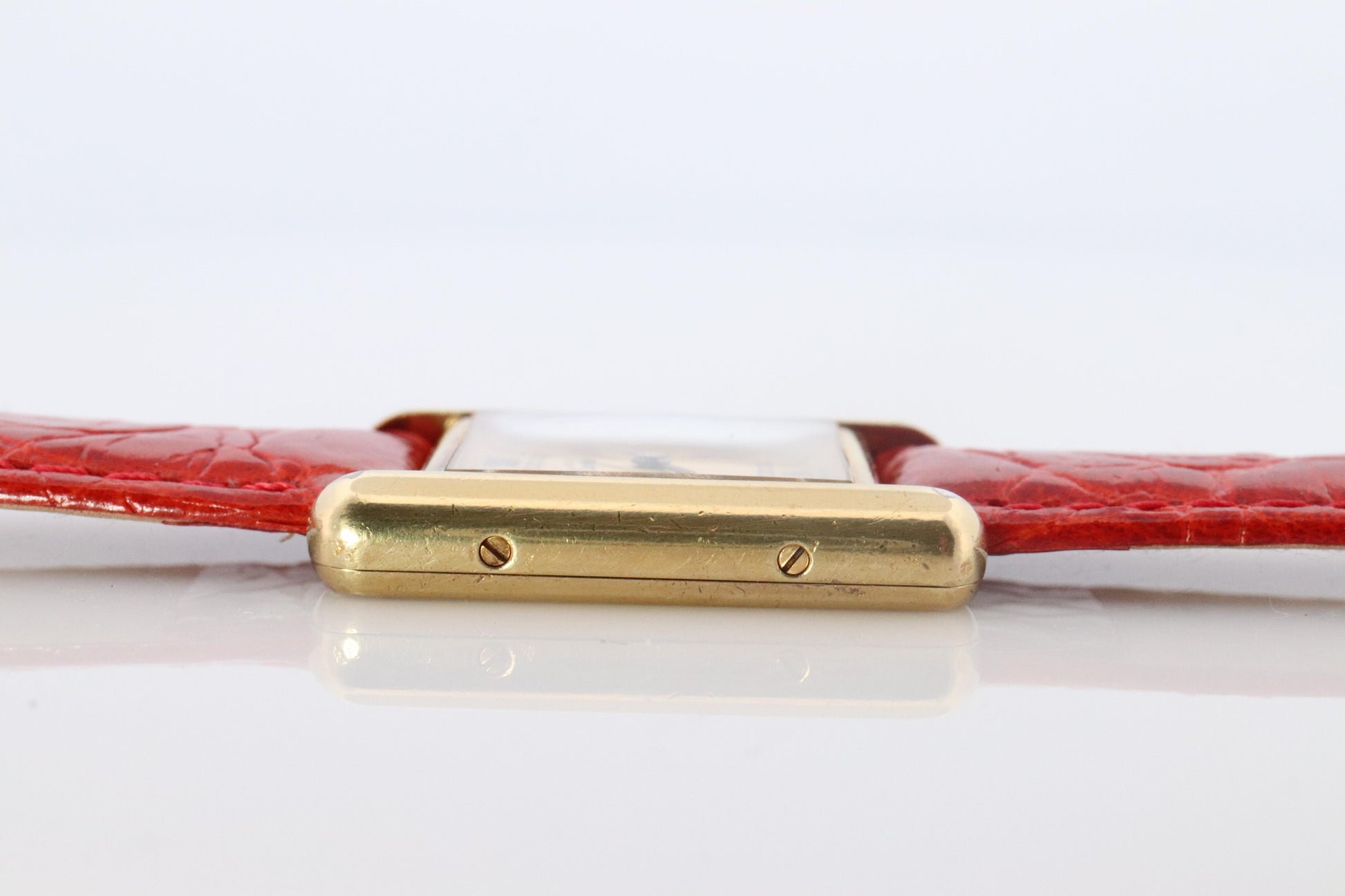 Vintage Must de Cartier Tank Gold Dial Watch. Vermeil ARGENT Small Tank