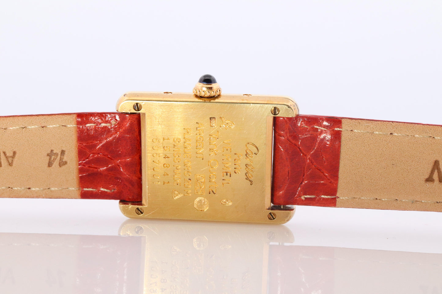Vintage Must de Cartier Tank Gold Dial Watch. Vermeil ARGENT Small Tank