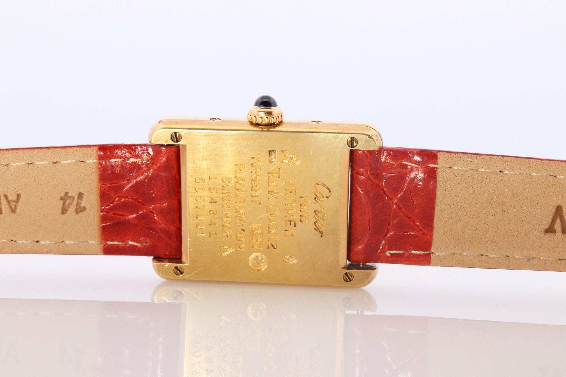 Vintage Must de Cartier Tank Gold Dial Watch. Vermeil ARGENT Small Tank