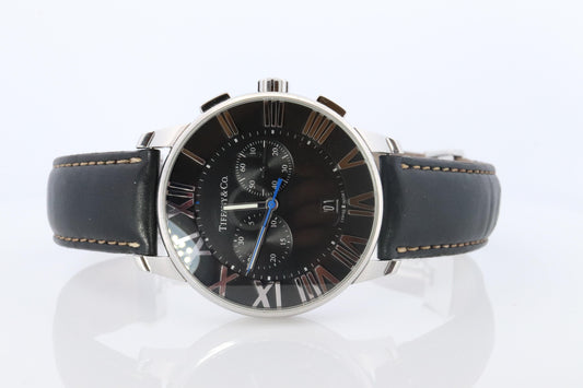 Tiffany and Co Watch. Tiffany Atlas Dome Chronograph 42mm Mens Watch.